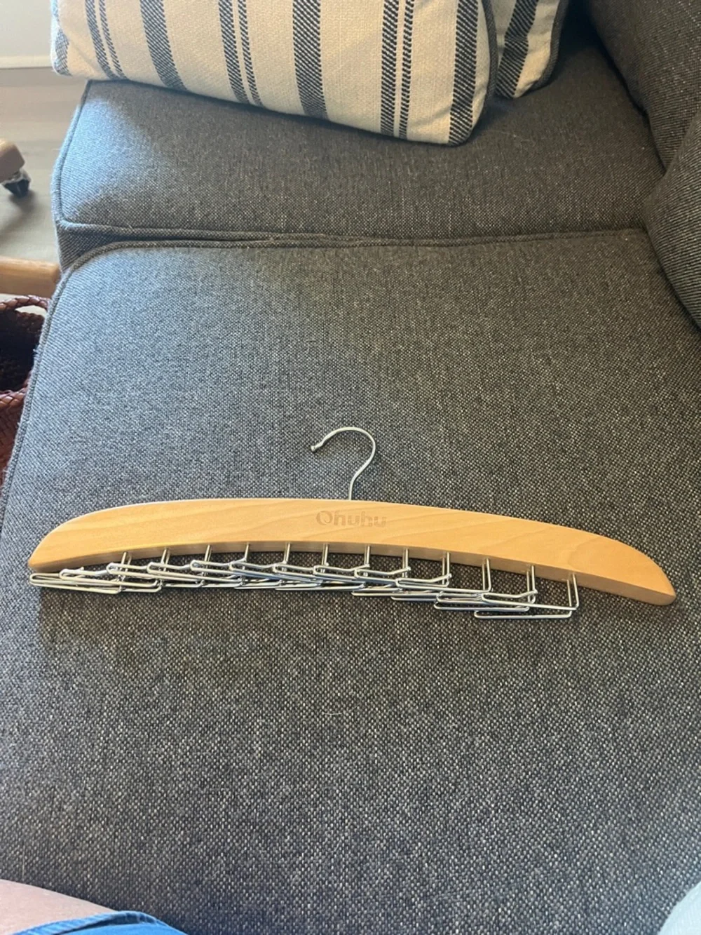 Wooden Tie and Belt Hanger - Natural Wood